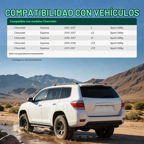 Vista 3 de YHTAUTO Guardabarros antisalpicaduras para Chevrolet Equinox 2010-2017