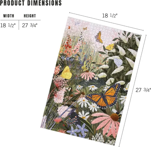 Vista 6 de Lantern Press Rompecabezas de jardín de mariposas de flores silvestres Mariposa de flores sil