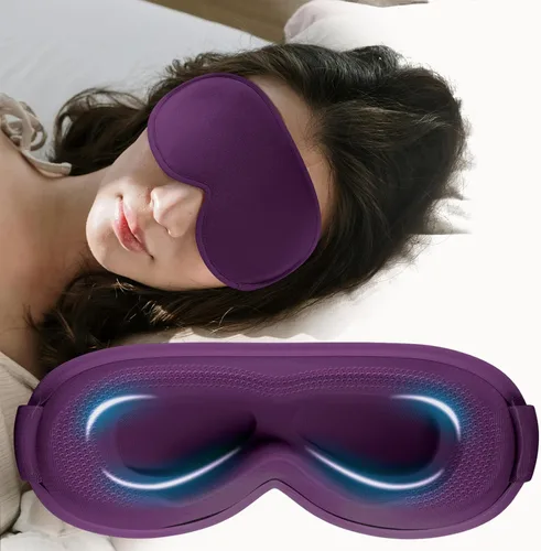 Vista 9 de Máscara de Ojos con Peso para Dormir - Máscaras de Ojos para Dormir con Correa Ajustable, Cubiertas de Ojos para Extensiones de Pestañas