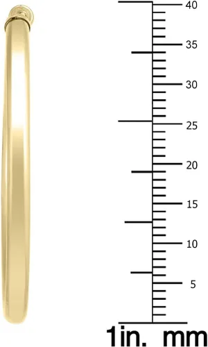 Vista 3 de Aretes de aro sin fin rellenos de oro amarillo de 14 quilates de 1.575 pulgadas (calibre de 0.118 in).