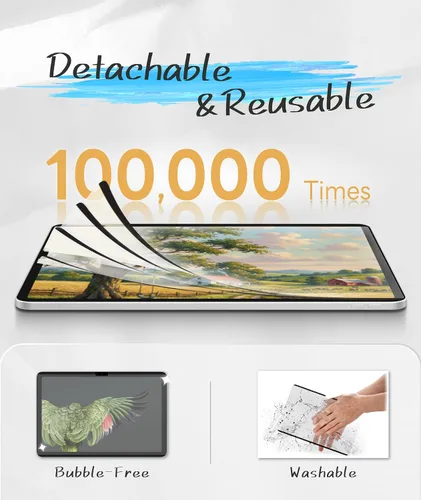 Vista 5 de EIP Protector de pantalla desmontable para iPad A16/10th, antiluz azul para ojos, nano tira reutilizable, fácil de instalar y quitar, antirreflejo