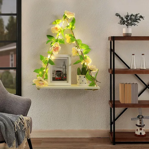 Vista 4 de JOPSTDI Estantes flotantes para pared, decoración de pared de plantas, estante colgante, decoración de núcleo de cabaña, decoración estética
