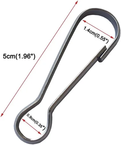 Vista 3 de 6 ganchos de 2 pulgadas para asta de bandera de acero inoxidable