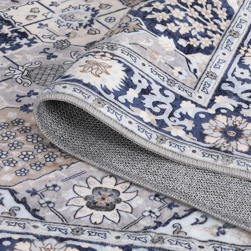 Vista 4 de Alfombra marroquí de enrejado de 2 x 3 pulgadas, lavable, vintage con estampado floral, alfombra bohemia antideslizante para interiores