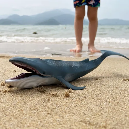 Vista 5 de Figura de acción de tiburón ballena azul, figura de tiburón de vida marina, animal marino realista, ideal para juguetes de baño, juguete de playa