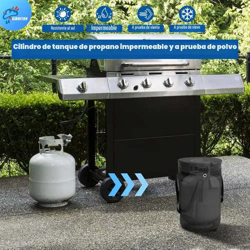 Vista 4 de SIRUITON Bolsa de tanque de gas propano para cilindro de tanque estándar de 20 libras, funda de tanque de propano Oxford 600D resistente, 1