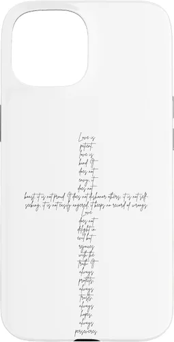 Vista 6 de Funda con cruz cristiana para iPhone 12/12 Pro 1 Corinthians 13
