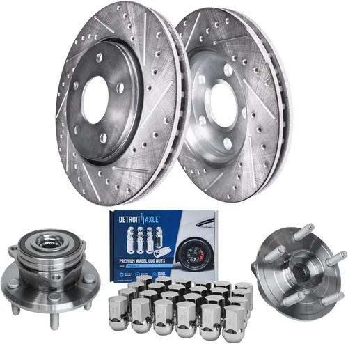 Vista 25 de Detroit Axle - Kit de frenos para Chevrolet Cruze 2011-2015 2013-2016 Sonic 2016 Cruze Limited Rotores de freno de disco ranurados perforados