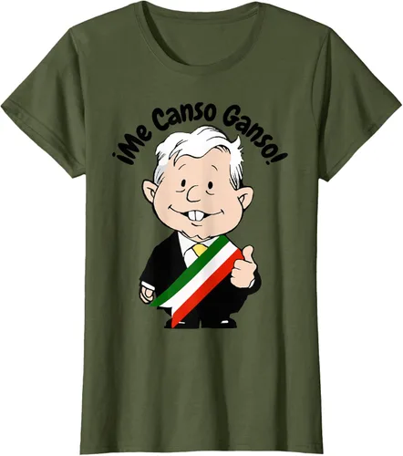Vista 67 de AMLO Amlito Me Canso Ganso - Camiseta con diseño de dibujos animados mexicanos Gris Oscuro