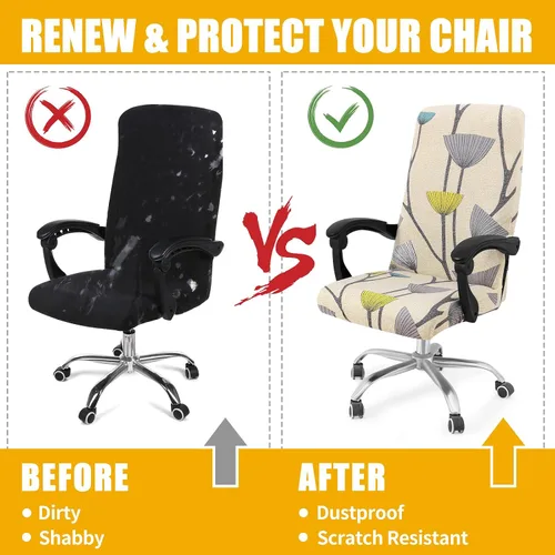 Vista 57 de Smiry fundas elásticas estampadas para silla de oficina de computadora, fundas universales para sillas giratorias de escritorio, extraíbles