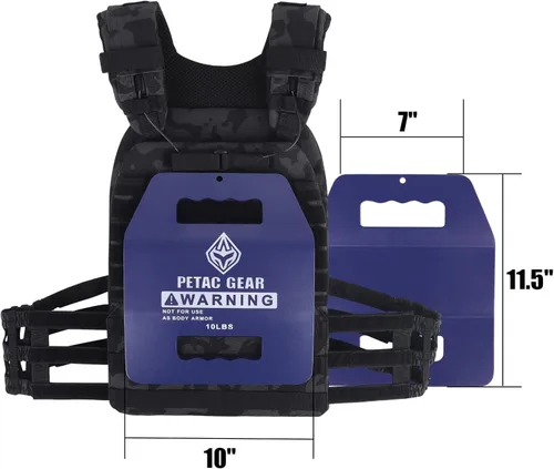 Vista 7 de PETAC GEAR Placas de Peso Tácticas Para Chaleco Con Peso Para Hombres Entrenamiento, 5/10/15/20 LBS Equipo de Chalecos de Entrenamiento de Fuerza