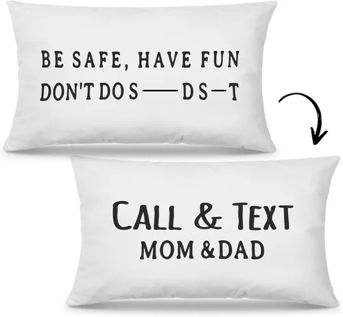 Vista 12 de Mingnei Funda de almohada con texto en inglés "Call Your Mom", divertida funda de almohada reversible decorativa de 12 x 20 pulgadas, regalos
