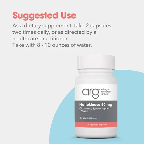 Vista 3 de ARG Nattokinase 50 mg Soporte de Circulación, 90 Cápsulas Nattokinase NSK-SD de soja fermentada para una circulación saludable, fórmula