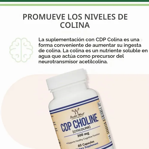 Vista 5 de Suplemento de CDP (citicolina), de grado farmacéutico, fabricadas en Estados Unidos (60 cápsulas de 300 mg) Soporta memoria y recordación, enfoque