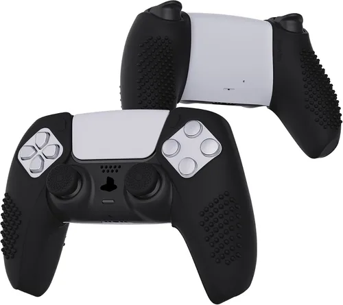 Vista 7 de PlayVital Funda de silicona ergonómica con tachuelas 3D para PS5 compatible con la estación de carga fundas protectoras de goma con 6 tapas