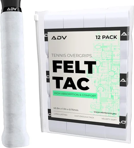 Vista 9 de ADV Dry - Cinta de agarre para raqueta de tenis, paquete de 12 y 30 unidades, cinta de agarre para raqueta de tenis FeltTac, cinta de agarre ultra
