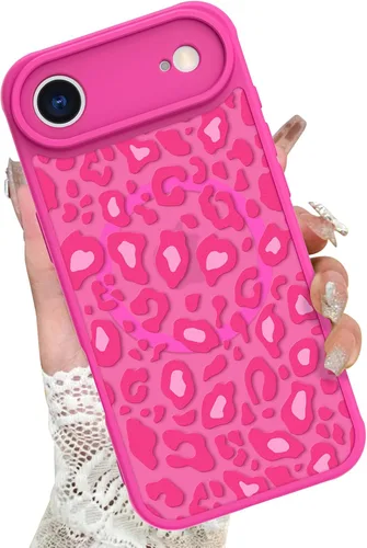 Vista 11 de KANGHAR - Funda para iPhone 11 [Compatible con Magsafe] Patrón estampado de leopardo Lindo guepardo Funda protectora magnética para niñas, mujeres