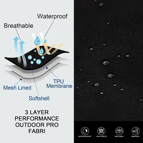 Vista 3 de URBEST Chaleco ligero de Softshell para hombre chaqueta sin mangas con bolsillos para golf senderismo viajes