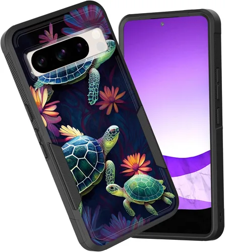Vista 64 de Funda para Pixel 6A, funda híbrida de doble capa resistente a prueba de golpes de policarbonato duro de silicona suave TPU para Google Pixel 6A