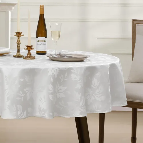 Vista 28 de Romanstile Mantel rectangular de jacquard de primavera, impermeable, diseño floral de damasco, manteles decorativos de tela pesada para cenas