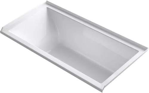 Vista 4 de Kohler K-1121-R-96 Underscore 60" x 30" baño de alcohol con brida de azulejos y desagüe para mano derecha, galleta