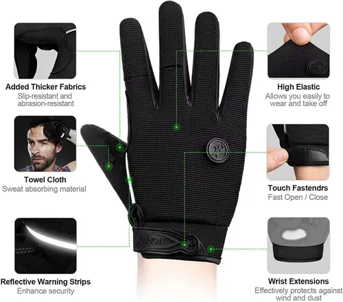 Vista 2 de BIKINGMOREOK - Guantes de ciclismo para bicicleta de montaña, para hombre y mujer, permite el uso de pantallas táctiles, con acolchado de gel