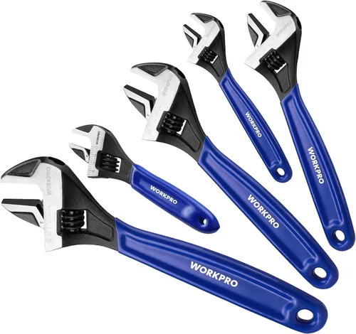 Vista 11 de WORKPRO Llave ajustable mini de 4 pulgadas, llave de mandíbula ancha de acero Cr-V con óxido negro para tuercas pequeñas, escalas métricas y SAE