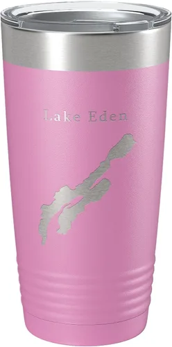 Vista 18 de Lake Eden Map Tumbler Travel Mug Insulated Laser Engraved Coffee Cup Vermont 20 oz Black