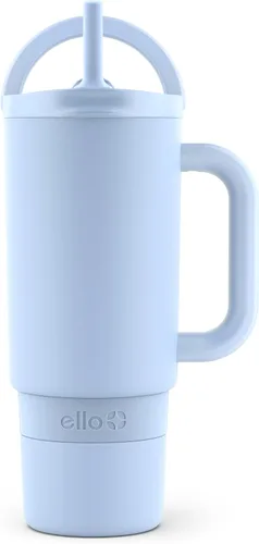 Vista 16 de Ello Port Taza de 30 oz con asa de transporte y mango integrado Botella de agua reutilizable de acero inoxidable con aislamiento al vacío