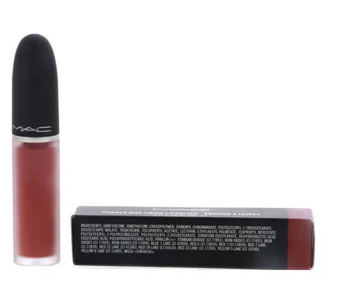 Vista 4 de MAC Powder Kiss Lápiz labial líquido 989 Mull It Over (Dirty Peach) - 0.17 fl oz / 0.2 fl oz