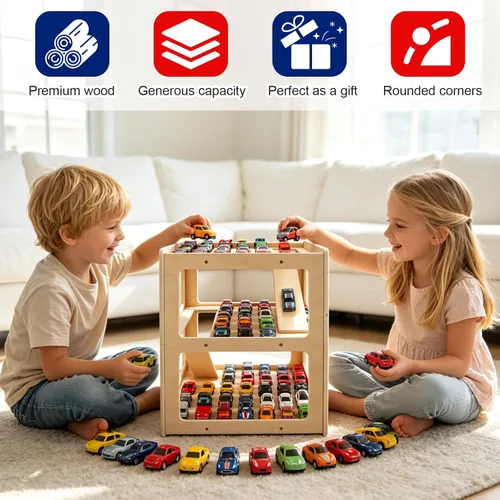 Vista 4 de Organizador de almacenamiento de madera para garaje, compatible con Hot