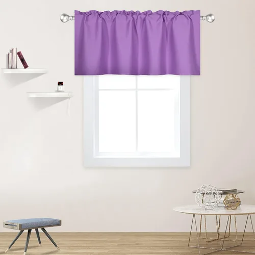 Vista 16 de DECOVSUN Cenefas Aqua para ventanas de cocina, con bolsillo para barra, opacas, con aislamiento térmico, 1 panel de 42 x 18 pulgadas