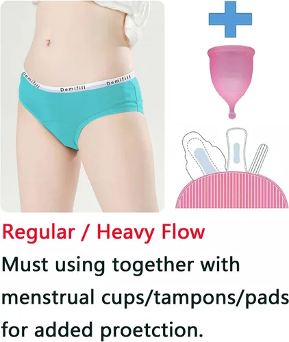 Vista 2 de Demifill Paquete de 6 calzoncillos suaves para adolescentes para el primer período