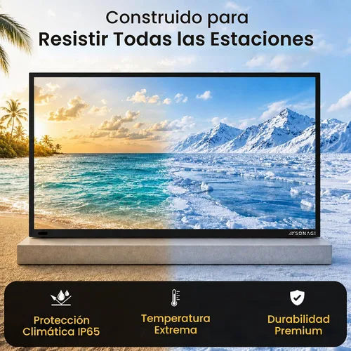 Vista 6 de SONAGI Helios - Televisor de 55 pulgadas para exteriores con sol completo, 4K UHD, 1000 Nit antirreflejos