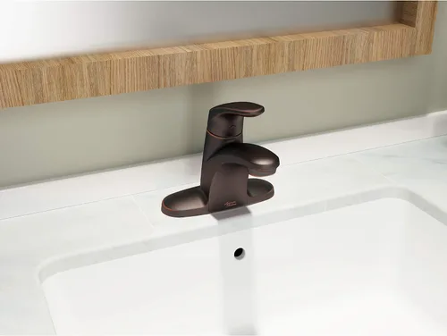 Vista 3 de American Standard 7075004.295 Colony Pro - Juego de centro de baño con mango único, níquel satinado