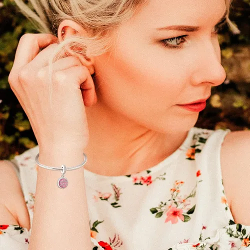 Vista 6 de La Menars Dijes de piedra de cumpleaños de color para pulseras de plata de ley 925, dijes de corazón para collares, regalos de cumpleaños