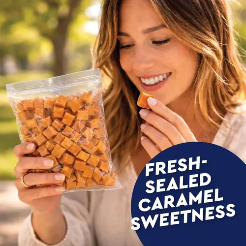 Vista 6 de Caramelos en forma de cubos de caramelo, bolsa a granel de 1 libra, envueltos individualmente, aproximadamente 75 unidades Soft, Chewy, Classic