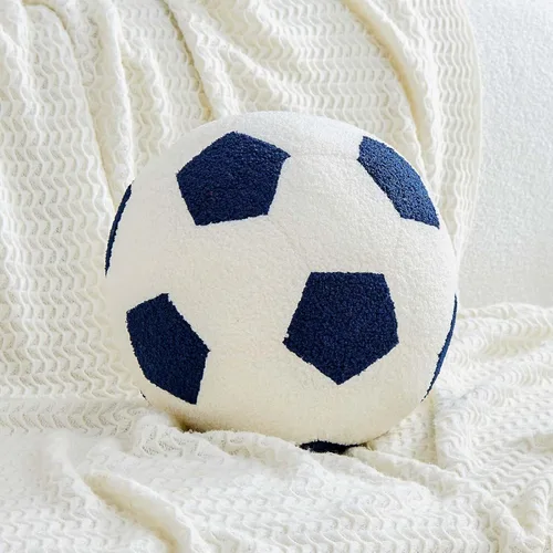 Vista 8 de Uvvyui Almohada de fútbol de fútbol, redonda, estética, decoración del hogar, almohada decorativa suave para fútbol, pelota deportiva, almohadas