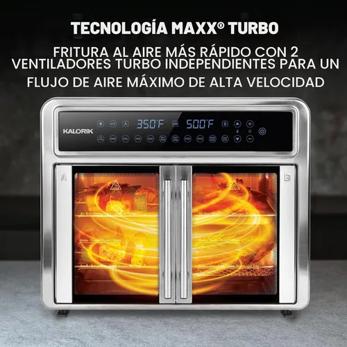 Vista 5 de Kalorik Horno freidora de aire serie MAXX Trio Flex de 26 cuartos de galón con controles digitales Puerta de fácil visión y 14 ajustes