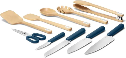 Vista 10 de Caraway Juego de cuchillos de cocina y juego de utensilios de madera Crema