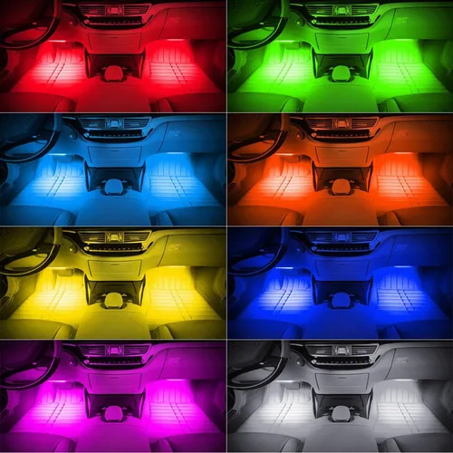 Vista 6 de Icbeamer - Tira de luz LED para interiores bajo el asiento con control de teléfono inteligente, color mate, con función activa