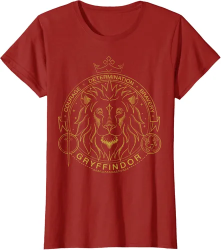 Vista 7 de Harry Potter Camiseta Gryffindor Line Art Lion Symbol, Negro