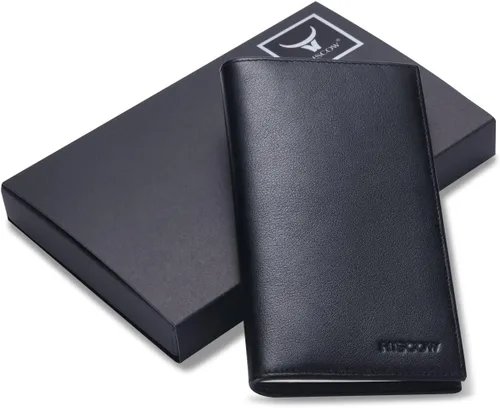 Vista 7 de HISCOW Funda minimalista para chequera, cuero de grano completo