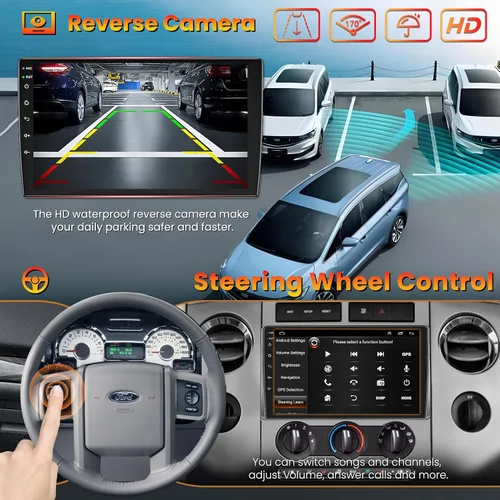 Vista 4 de Radio de coche 4G+64G para Ford Expedition 2007-2014 con Carpaly inalámbrico y Android Auto, pantalla táctil IPS de 9 pulgadas estéreo