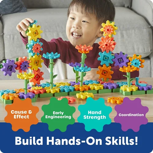 Vista 2 de Learning Resources GardenGears Conjunto de Construcción - Construcción e Ingeniería Educativa Práctica, Conjuntos de Construcción STEM Preescolar