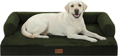 Vista 57 de Cama ortopédica para perros extragrandes, cama de espuma XL con forma de caja de huevos impermeable con lados 45x35 pulgadas, cama de sofá