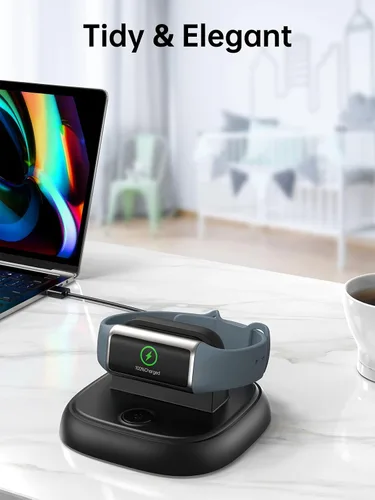 Vista 7 de LVFAN para Fitbit Charge 6/Charge 5/Luxe Charger, accesorios de repuesto de cable de carga con botón de reinicio y estación de carga rápida