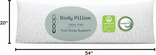 Vista 9 de Coop Home Goods, almohadilla de cuerpo total con espuma de memoria desmenuzable ajustable, perfecta para abrazar y acurrucarse, lavable, 20 x 54