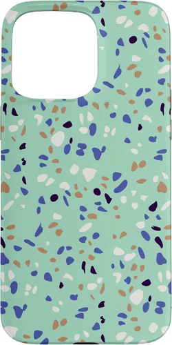 Vista 31 de Fun Vintage Green, Blue, White and Black Terrazzo Case for iPhone 16