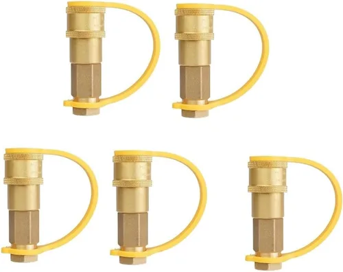 Vista 9 de South Bend Components Válvula de cierre de propano RV de 1/4 pulg. de conexión rápida hembra para propano/gas natural/aire, 100% latón sólido